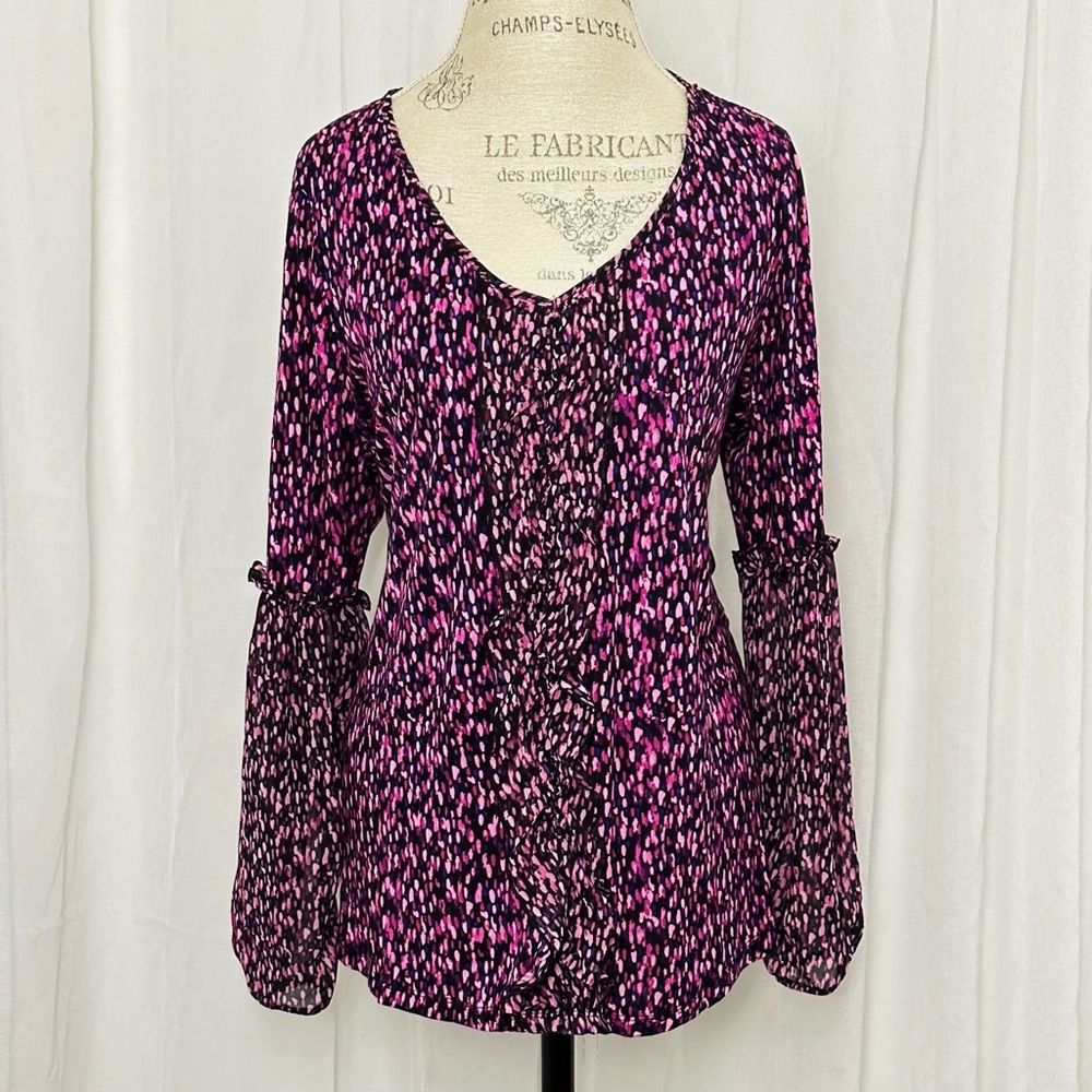 Lane Bryant Purple Rain Long-sleeve Blouse